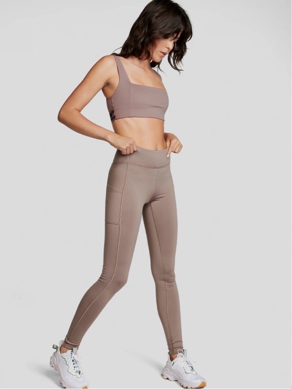 Victoria's Secret High-Waist Pocket Leggings in Taupe